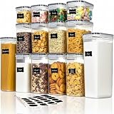 Kit 14 Potes Herméticos Porta Mantimentos Organizador de Alimentos Transparente Cozinha Armário Despensa Cozinha