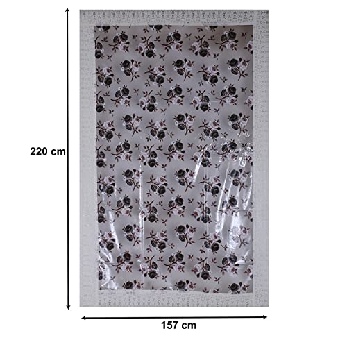 Image of Heart Home Rose Design Waterproof Dining Table Cover|Tabletop for Home Decoration with Cream Lace Border, 60X90 inch (Cream)