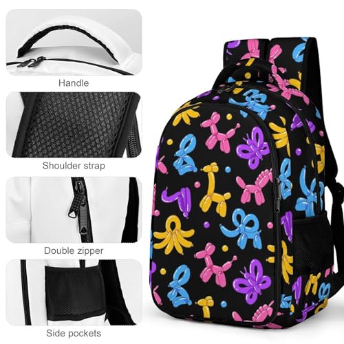 Balloon Animals Pattern Travel Laptop Backpack Funny Cute Large Casual Daypack Durable Work Computer Camping Back Packs Bags for Women Men4