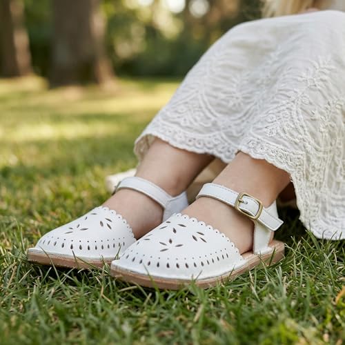 Image of THEE BRON Toddler Floral Cutout Closed Toe Sandals for Girls Breathable Summer Shoes