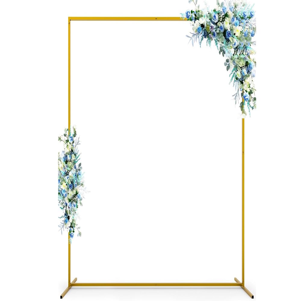Party Backdrop Stand Wedding Background Metal Frame Square Metal Arch Stand, Balloon Arch Backdrop for Parties and Anniversary, Wedding Arches for Ceremony, Photo Background Decoration (Fang-200-A1)