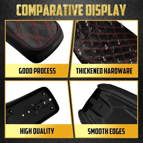 Asiento de conductor de cuero Black Line apto para Harley Dyna 06-17 5