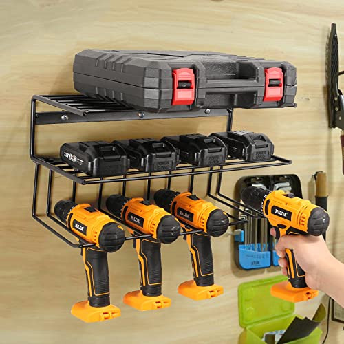 YueTong-Power-Tool-Organizer-for-Tool-StorageDrill-Holer-Wall-MountStorage-Rack-for-Garage-Organization-Wall-Organizer-with-ShelfHeavy-Duty-for-Lifetime-Use2-Pack-Black YueTong Power Tool Organizer for Tool StorageDrill Holer Wall MountStorage Rack for Garage Organization Wall Organizer with ShelfHeavy Duty for Lifetime Use2 Pack Black