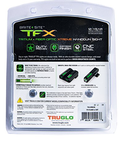 Image of TRUGLO TFX Handgun Sight | Durable Shock-Resistant Compact Brightly Glowing Tritium & Fiber-Optic Xtreme Day /Night Sight for Handguns