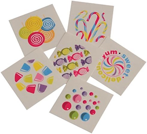 Lot of 144 Assorted Candy Theme Temporary Tattoos