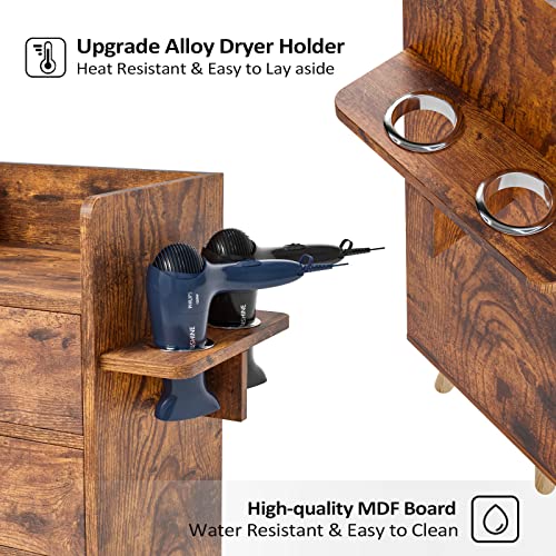 4-Layer-Salon-Storage-CabinetBeauty-Barber-Salon-Styling-Station-Organizer-EquipmentHair-Stylist-Station-Set-with-2-Hair-Dryer-Holders4-Drawers-and-Raised-Table-LegsRustic-Brown