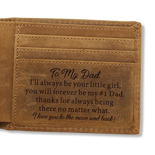 Moblade Engraved Wallet for Dad - Sentimental Quotes, Fathers Day, Christmas, Birthday Gift Idea