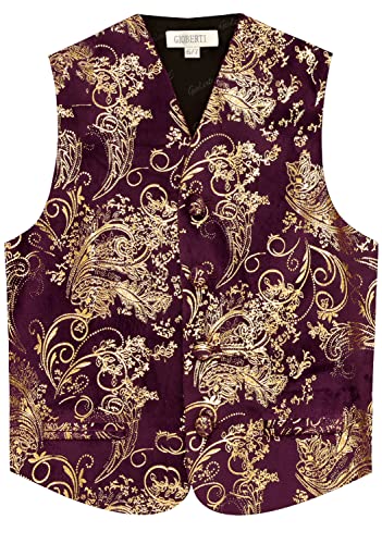 Gioberti Kids and Boys 4pc Paisley Vest Set - Vest, Bowtie, Tie, Pocket Square2