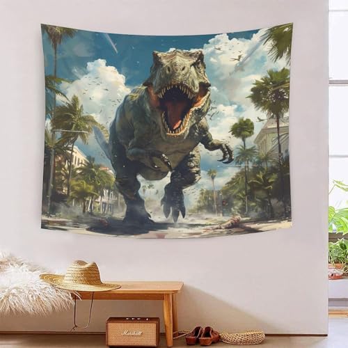 Tapissserie dinosaureses 3D relief visuel impression textile grand drap mural 180x230cm