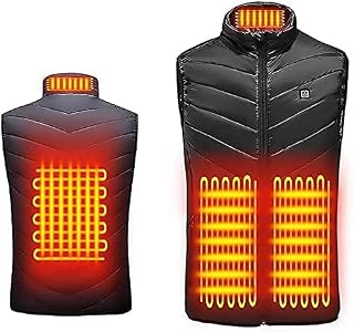 AIVEH Heated Vest For Men And Women, Heated Jacket USB Heated Garment With 4 Heated Zones 3 Adjustable Temperature