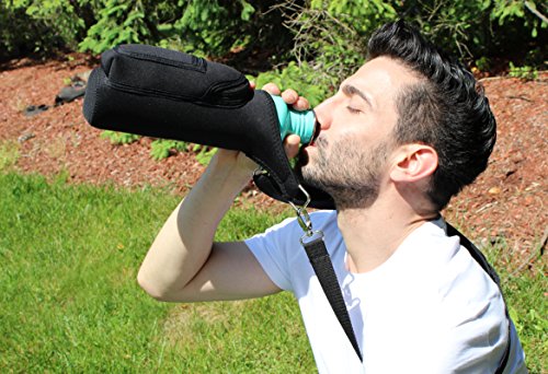 Kisa Water Bottle Holder Carrier Flask Bottles Adjustable Shoulder Hand Strap 2 Pocket Sling Neoprene Sleeve Hiking Travel 16Oz 17Oz 20Oz 24Oz 25Oz 32Oz 40Oz (Galaxy) #TOP3
