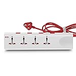 GM 3061 E-Book Power Strip | 4 Universal Sockets + Individual Switches | 2m Heavy-Duty Cord | Thermal Trip Overload Protection | LED Indicator | Child Safety Shutters