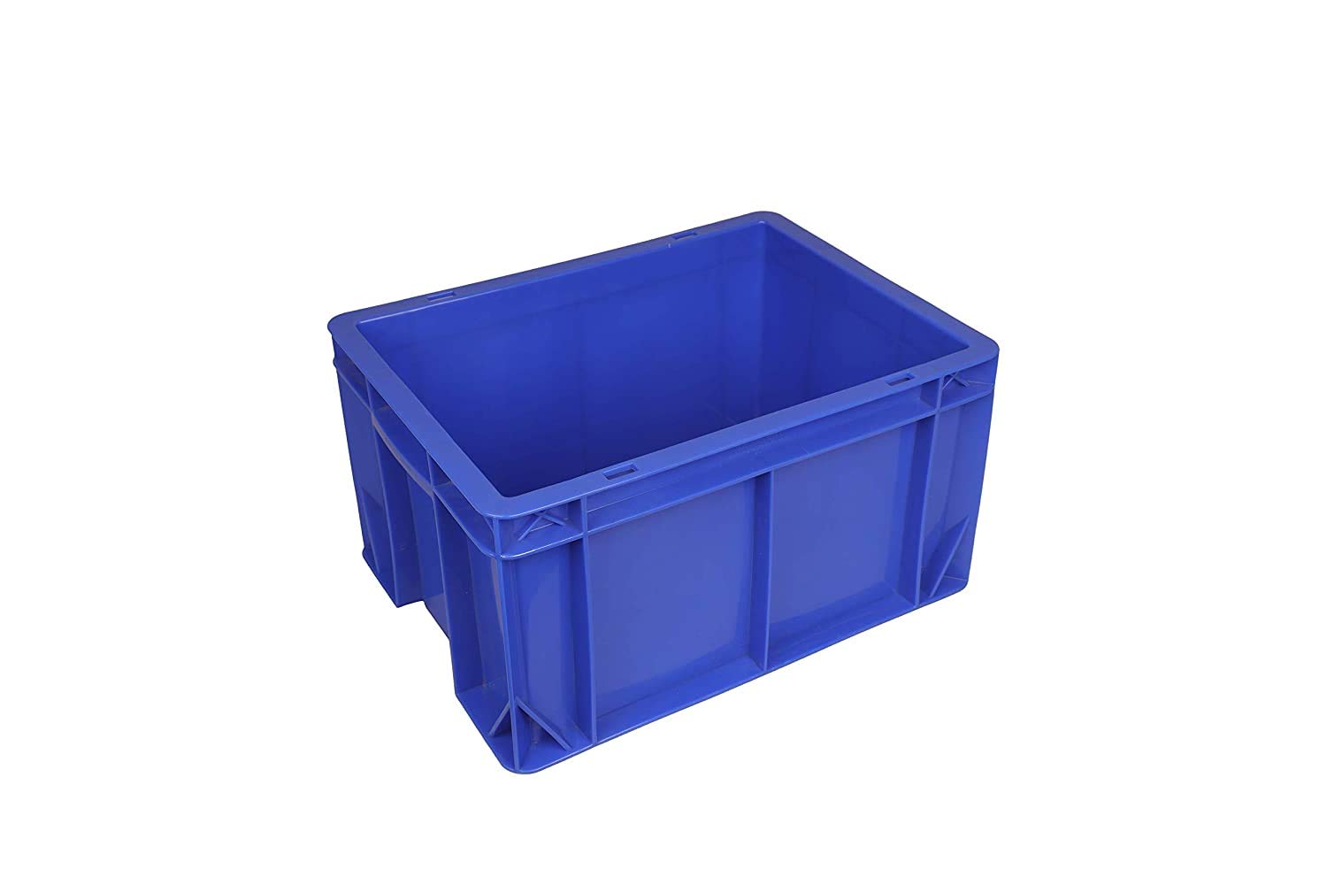 Plastic Crate Multipurpose Milk, Vegetable, Fruit Crate, Storage & Organizer for Home, Strong & Durable (400 x 300 x 220 mm, Blue)
