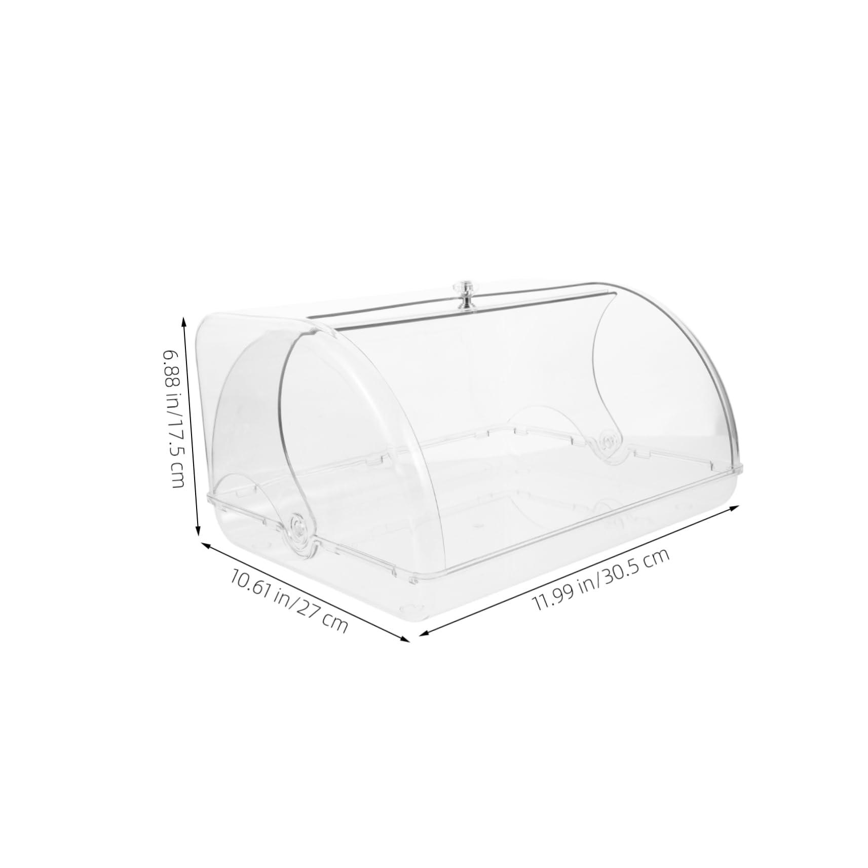 Caja para Pan de Plástico con Tapa Enrollable Transparente Contenedor para Almacenar Pan y Productos de Panadería Preserva y Organiza Bollería Encimera