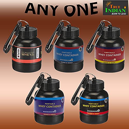 Image of Amazing Whey loader Protein Carry Funnel Portable Protein Whey or Supplement Powder Combo Pack of 2 Carrying Whey Funnel and Container Box with Key-Chain (BLACK-2)