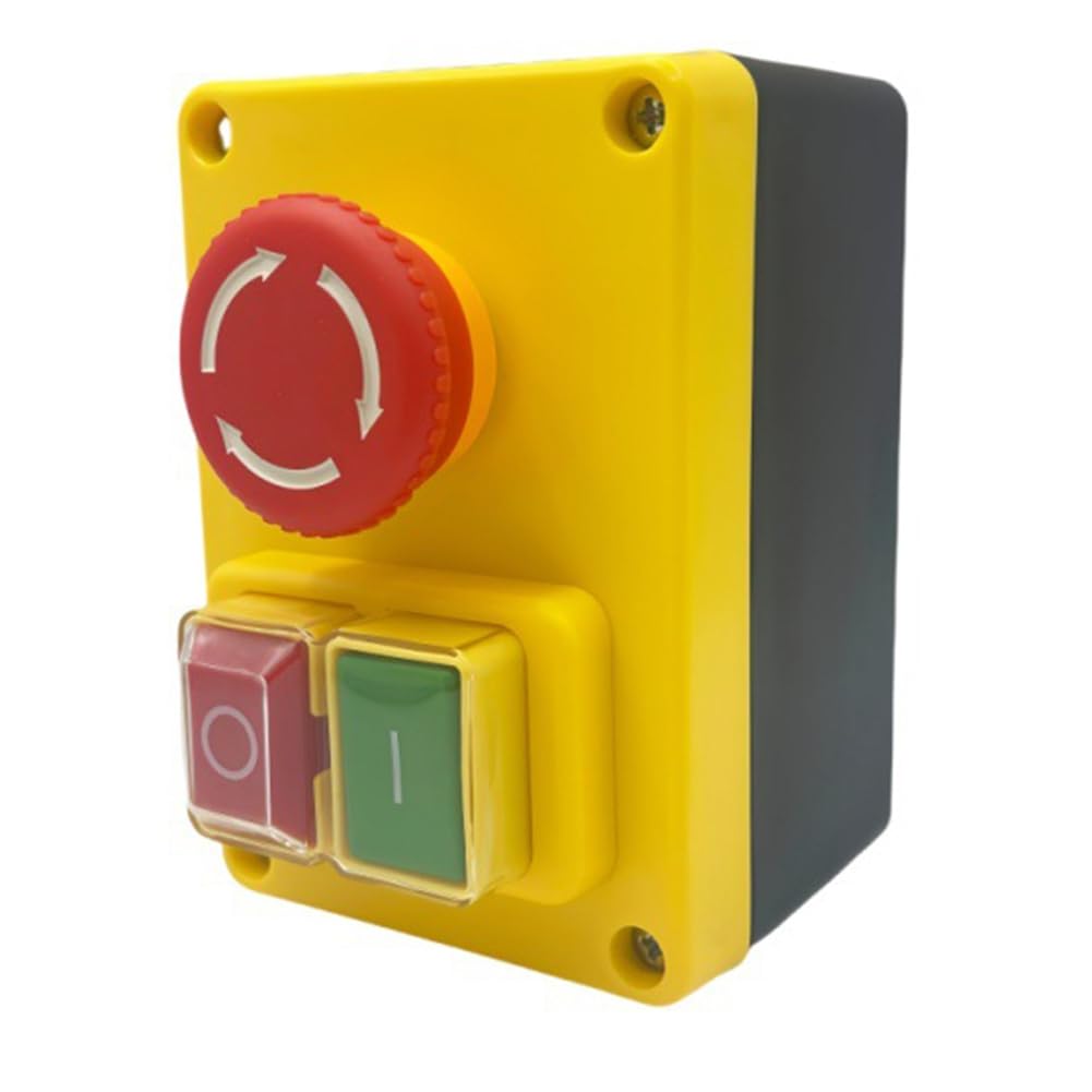 Interrupteur à Bouton-Poussoir Électromagnétique KJD17D 250 V 16 A Interrupteurs D'Arrêt D'Urgence pour Outils Électriques et Équipements de Machines-Outils