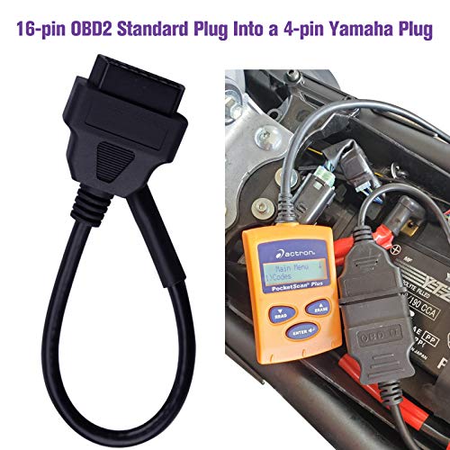 Obd2 Cable Connector Scanner For Yamaha Fjr Fz09 Fz10 Mt07 Mt09 Mt10 R1 R6 Tmax 530 Xsr 700 900 Xt1200Ze, 4 Pin Full Diagnostic Cable, Obdii Adapter Connector Cable Scan Tool For Motorcycle Bike Atv #TOP4
