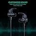 AUKEY Wireless Headphones, 3 EQ Sound Modes, aptX and Sweat-Resistant Nano Coating, Secure Fit Bluetooth Sports Earbuds, 8-Hour Battery Life