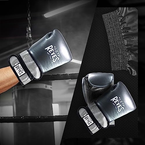 Cleto Reyes Hero With Double Strap Hook And Loop Boxing Gloves For Training, Sparring And Heavy Punching Bags For Men And Women, Mma, Kickboxing, Muay Thai, 14 Oz, Oxford Gray Silver #TOP6