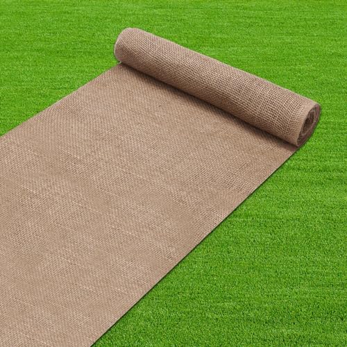 butarfe 40”x30 Feet Burlap Garden Fabric Natural Burlap Tree Wrap Rolls, Weed Barrier Multipurpose Burlap Fabric Roll Premium Jute Liner Jute Fiber Material for Gardening Outdoor Trees Weddings Party