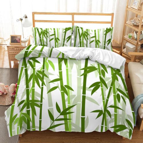 Parure de lit 90x190 vert bambou en microfibre premium 110g de haute densité