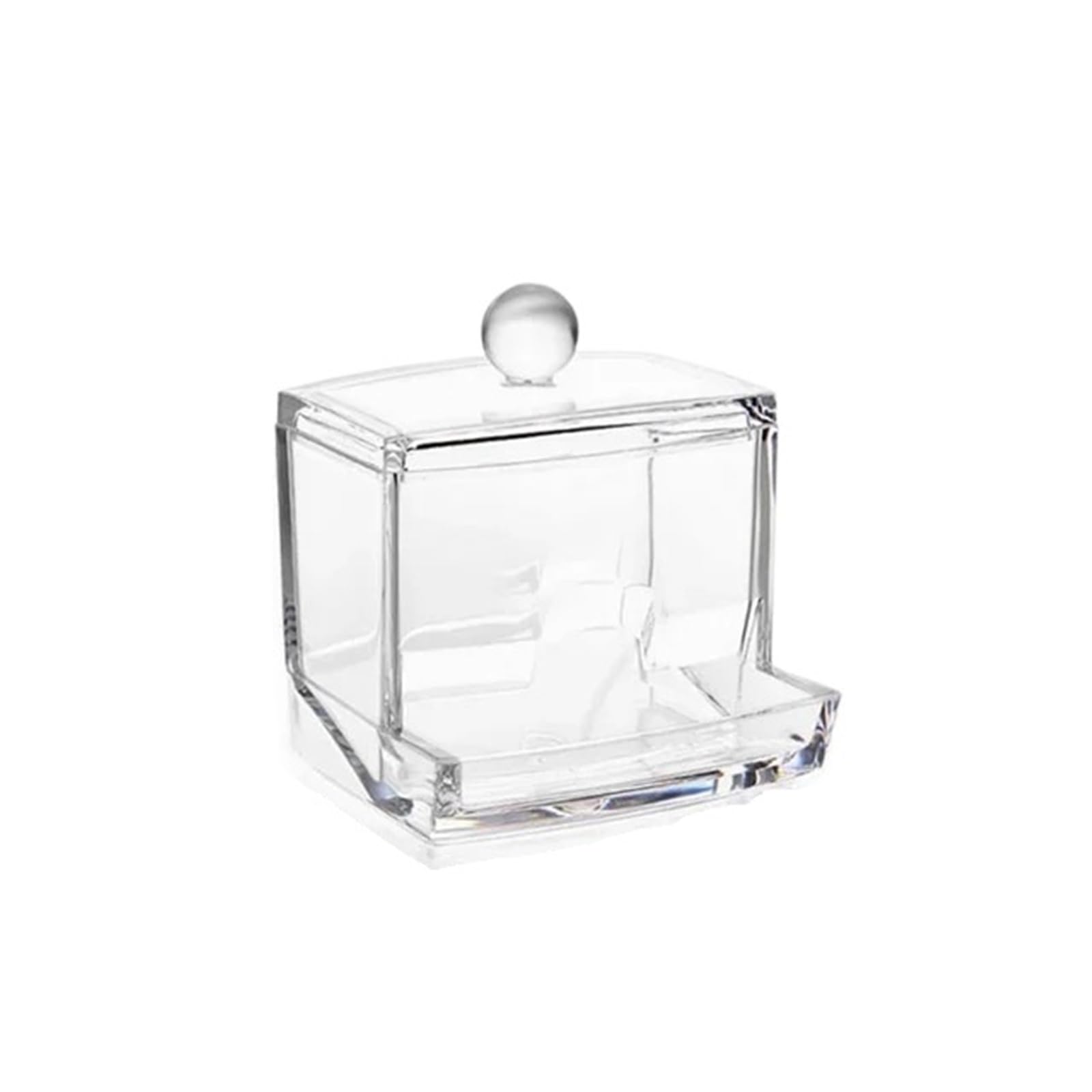 AHUFGN Cotton Pad Holder Transparent Storage Box Makeup Cotton Pads Organizer Round Container Jewelry Swabs Jars(Transparent-D)