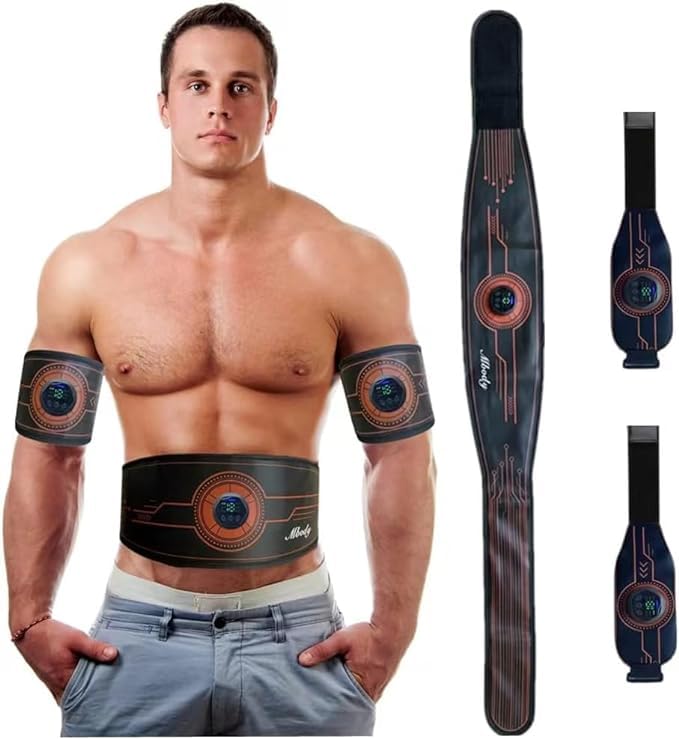 Fitness Workout Toner Abs Training Gear EMS Muscle Stimulator Massage belt for Abdominal/Waist/Arm/Leg Full Set Fit 23''-60''