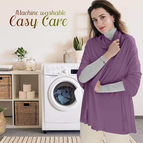 VENVSBEE Shawl Wraps for Women - Soft Silky Lightweight Travel Scarf and Airplane Essentials Accessory4