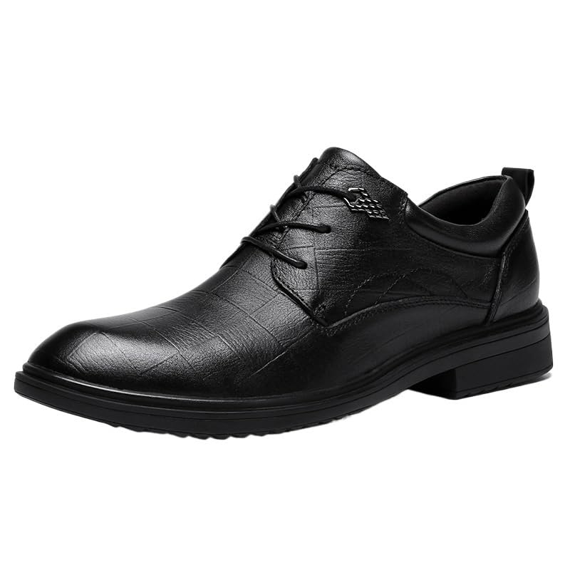 Mens Dress Shoes Modern Comfortable Formal Business Oxford Shoes Lace Up Pointed Toe Casual Derby Shoes