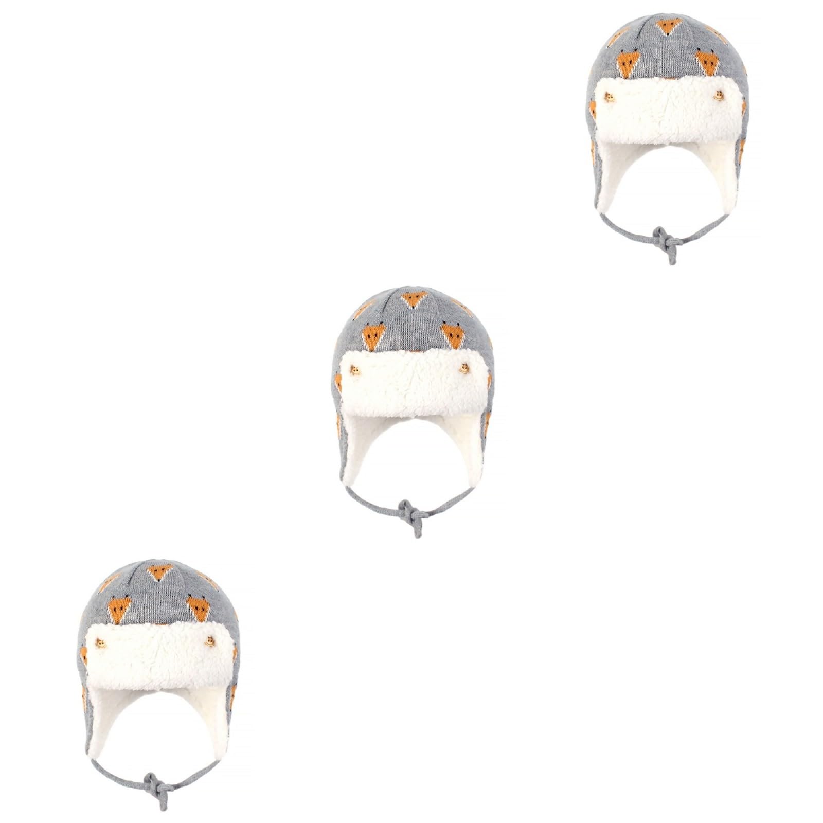 LIFKOME Bonnet de Ski Chapeaux de Fille Enfant Hiver Chapeau Contre Le Froid Casquette de Ski Enfant s Bonnet Hiver Casquette Chaude Bonnet Coton Chapeau d' d'er Grey
