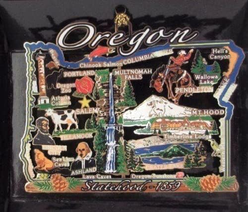 Miniatura 2 de Ornamento de Oregon Color Ciudad Estado Puntos de referencia Latón Navidad Viaje Recuerdo Regalo
