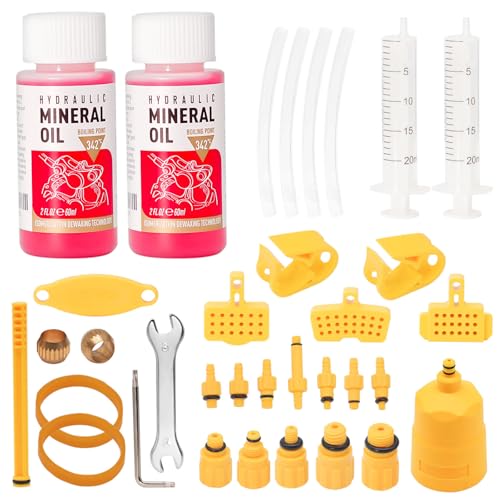 RUIZHI Kit Purgado Frenos De Bicicleta, 120ml LíQuido De Frenos Mineral, Kit De Purga De Freno De Disco para Bicicleta para Shimano Magura, Tektro