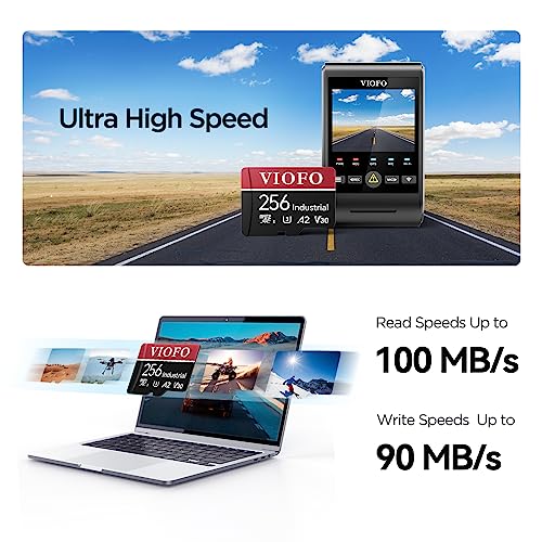 VIOFO 256GB Industrial Grade microSD Card, U3 A2 V30 High Speed Memory Card with Adapter, Support Ultra HD 4K Video Recording - Image 2