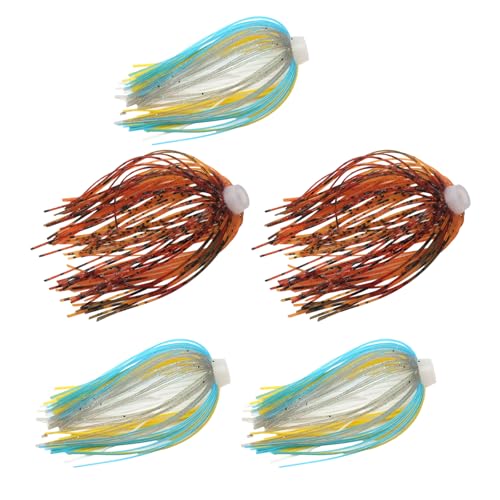 CHENZILIN 5pcs 88 Strands Silicone Jigs Skirts Fishing Jigs Lures Spinnerbait Skirt Elastic Soft Umbrella Sensation Skirts