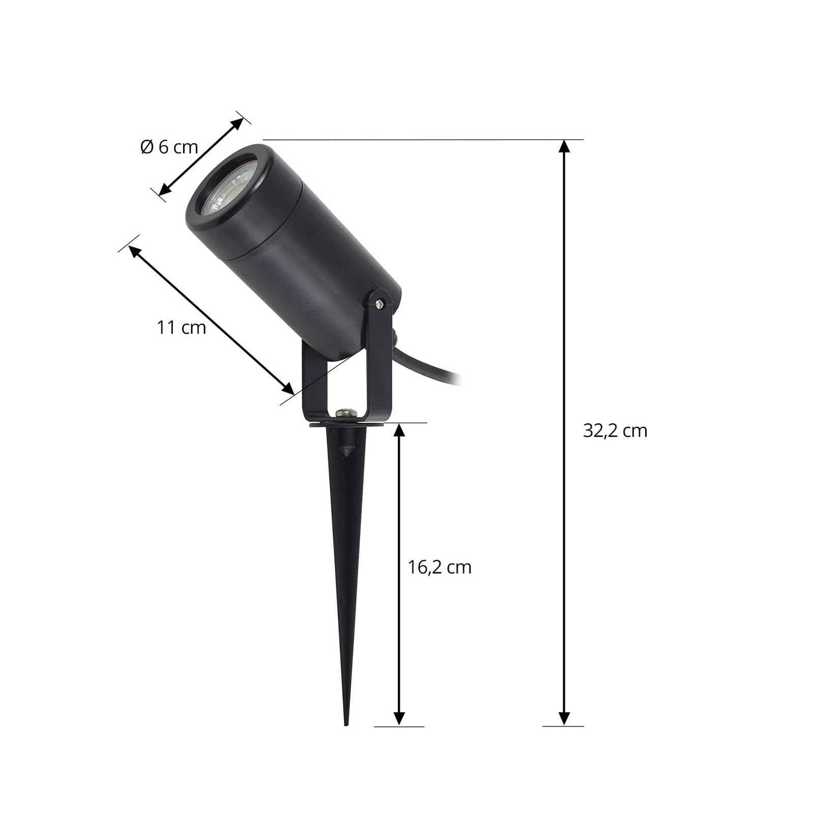 Lindby Zestaw 3 lamp zewnętrznych Thorgal (nowoczesne) w kolorze czarnym (3 żarówki, GU10) – lampa do wbijania w ziemię na zewnątrz