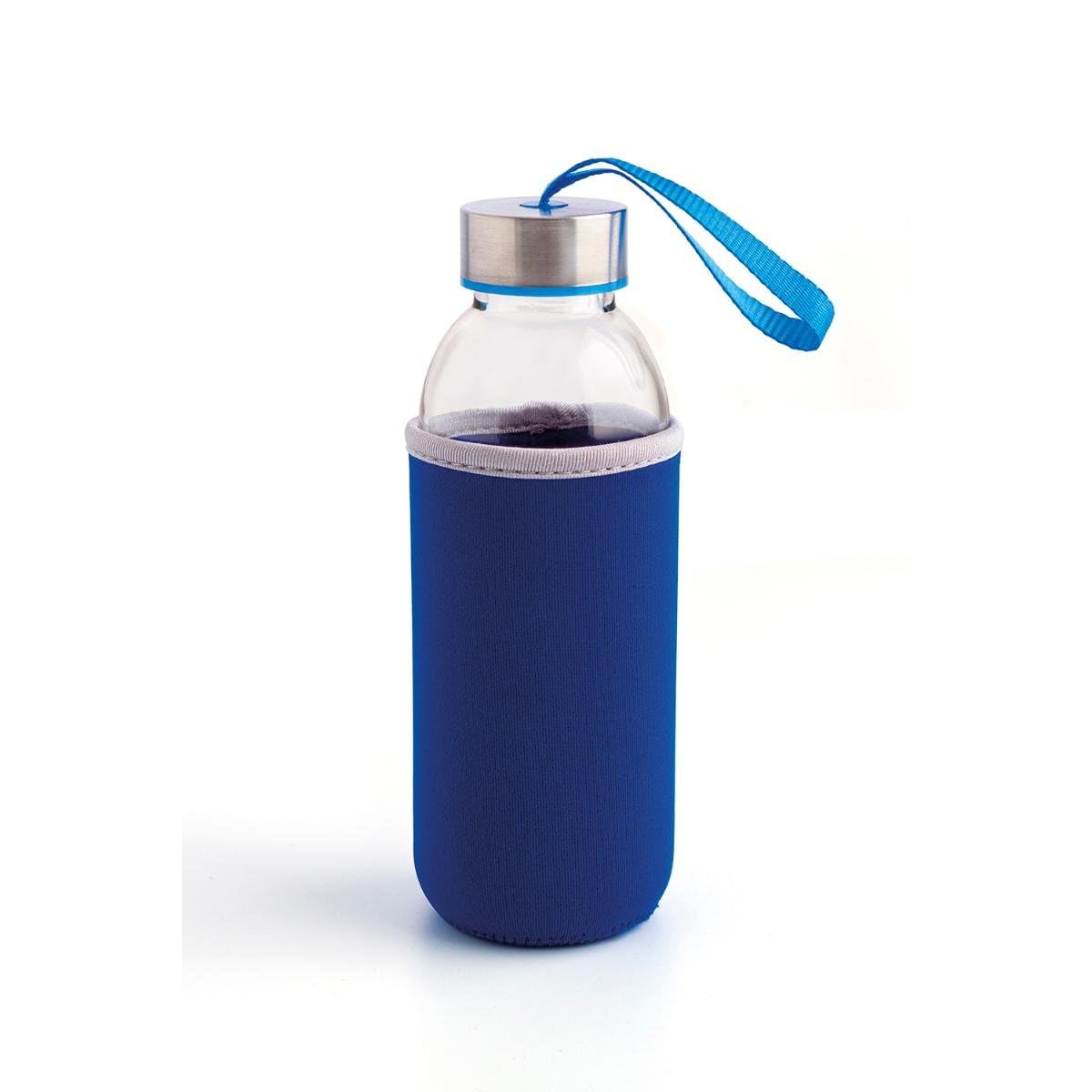 Quid QUIDATE - Glass Bottle with Neoprene Sleeve Blue 0.40L