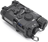 Vista 6 de Caja de plástico de nylon Airsoft táctico apuntando vista láser, 7 modos con láser rojo+luz blanca+láser IR, para AEG GBB CQB Picatinny Rail