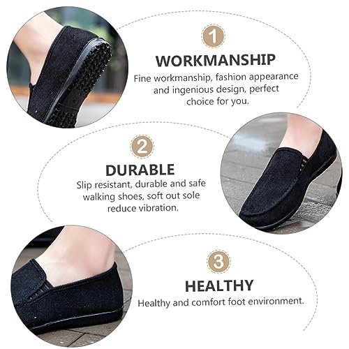1pair Breathable Lightweight Casual Shoes for Men - Soft Sole Design Four Easy to Wear and Shockproof Footwear Black3