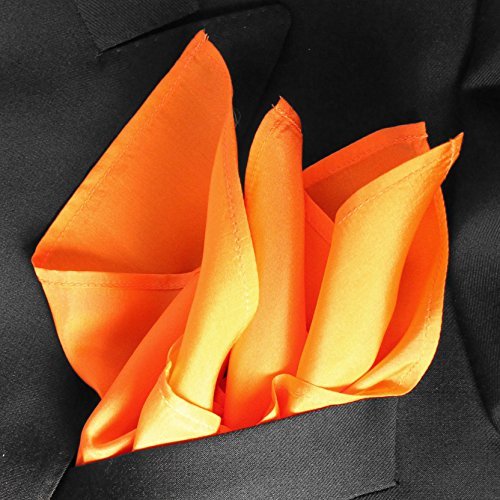 Royal Silk Fine Orange 100% Silk Pocket Square Full-Sized 16