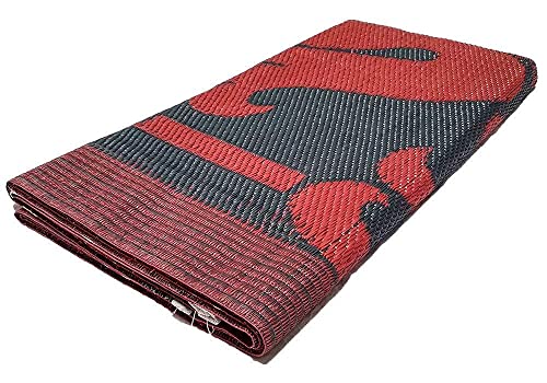 Image of Kishi Plastic Floor Mat Chatai Multi Color and Design, 274.32 cm x 182.88 cm, Runner, Traditional Style, High Pile, Machine Made, Indoor Use, Spot Clean Only
