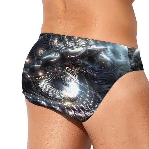 Monochrome Dragon Eye Novelty Men's Brief Swimwear Pants Swimming Trunks Beach Shorts Underwear3
