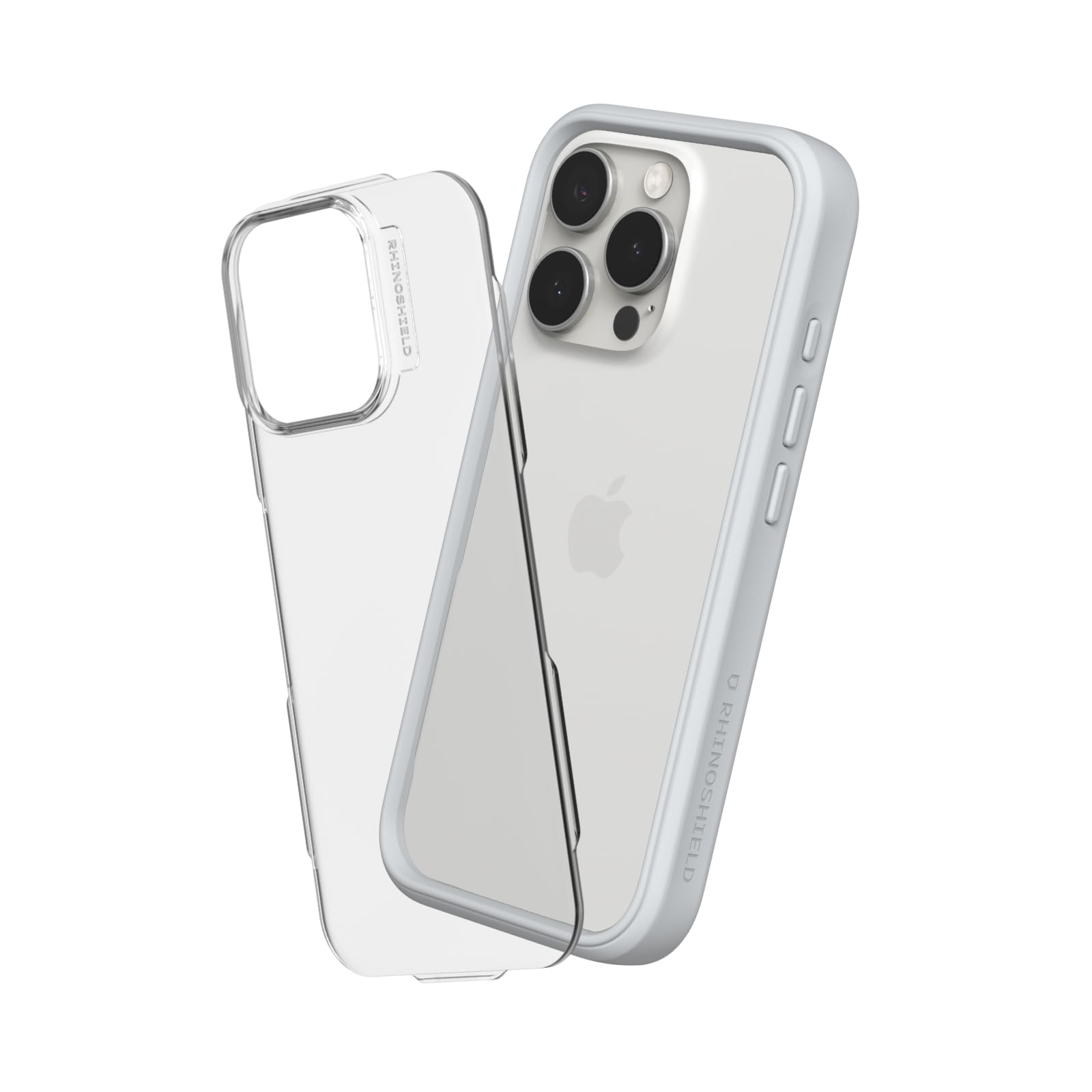 RhinoShield Modular Case Compatible with [iPhone 16 Pro Max] | Mod NX - Customizable Shock Absorbent Heavy Duty Protective Cover 3.5M / 11ft Drop Protection - Platinum Gray