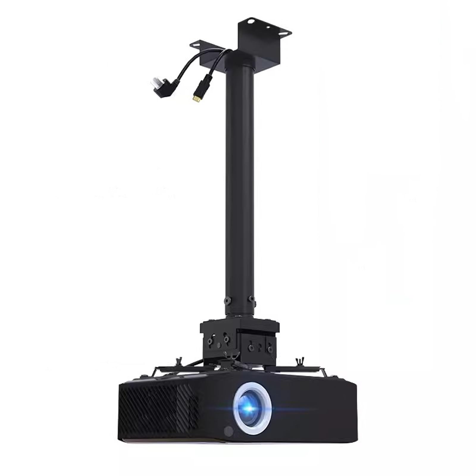 YNBSHGAA Projector Stand Projector Suspension Bracket Projector Bracket Universal Suspension Bracket Ceiling Suspension Bracket Fixed Telescopic Suspension Rod Projector Bracket M,Black-85-150CM