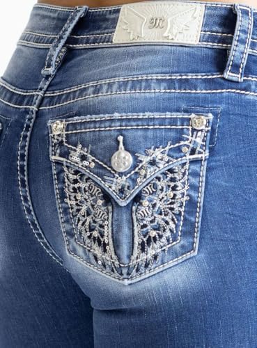 Miss Me Women's Albus Faux Flap Pocket Mid-Rise Bootcut Jeans3