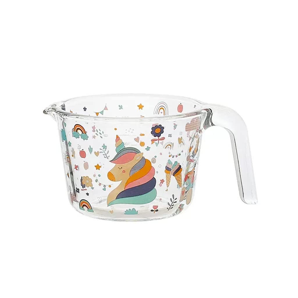 Tasse à lait graduée en verre résistant au micro-ondes pour enfant