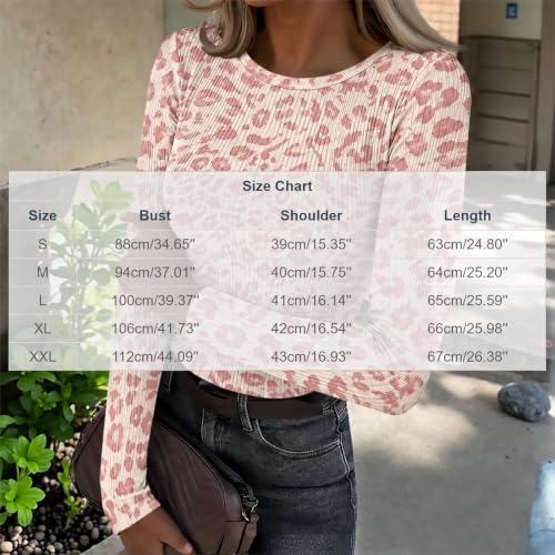 SHOPESSA Ribbed Long Sleeve Tops for Women Pattern Fitted Underscrub Shirts - image 3