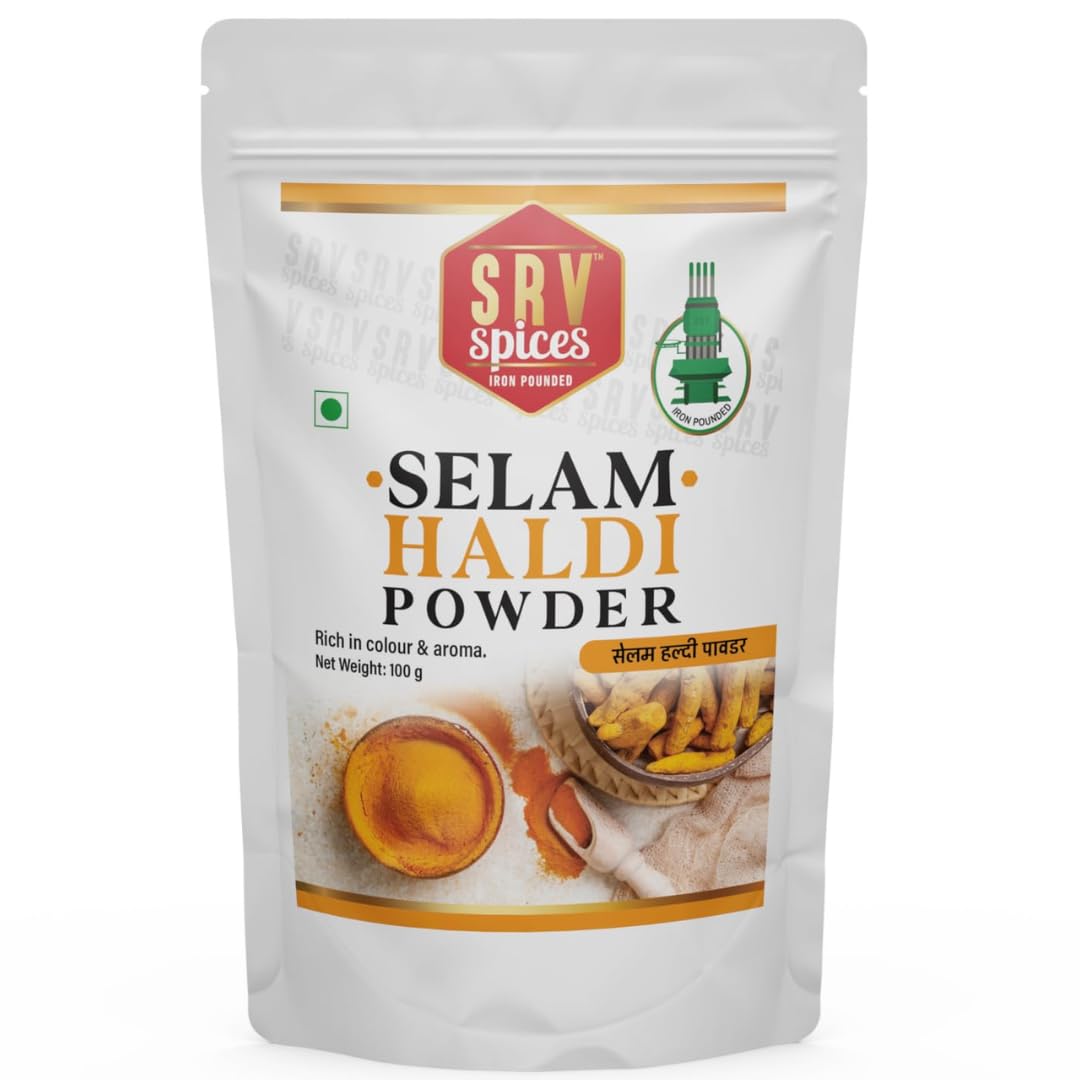 SRV SPICES (iron pounded) Selam Turmeric Haldi Powder|Salem Haldi Powder(Halad)|Sourced From Single Farmers|Taste Of 57 Years Of Experience|Powerhouse Of Nutrients, Iron Pounded (Pack Of 1,100G) (B0CSK9XR5W) Amazon Price History, Amazon Price Tracker