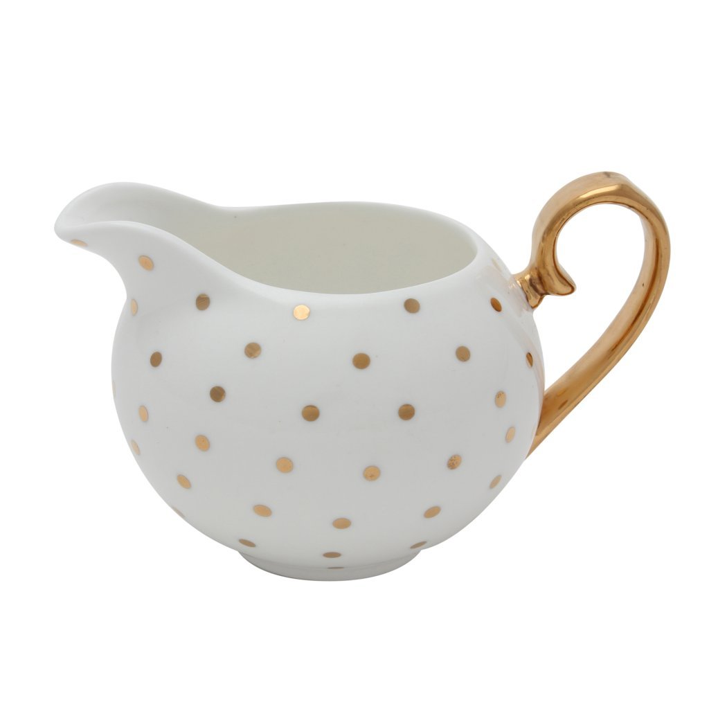 Bombay DuckMiss Golightly White and Gold Spot Milk/Cream Jug #VIA355G