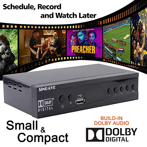 Digital TV Converter Box, HDTV Digital Converter for Analog TV, Sindave HD 1080P TV with Recorder, ATSC HDTV Digital Converter with Tuner, Pause Live (ATSC Tuner)
