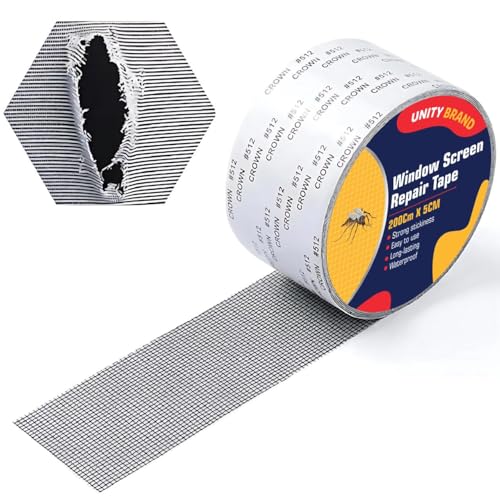 Image of Unity Brand Mosquito Net Repair Tape | Strong Adhesive & Waterproof Window Mosquito net Covering Mesh Tape for Door Tears Holes Screen Patch Repair (200Cm X 5CM) (Pack of 2)